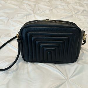 Clare V. Marisol Black Quilted Crossbody Bag.